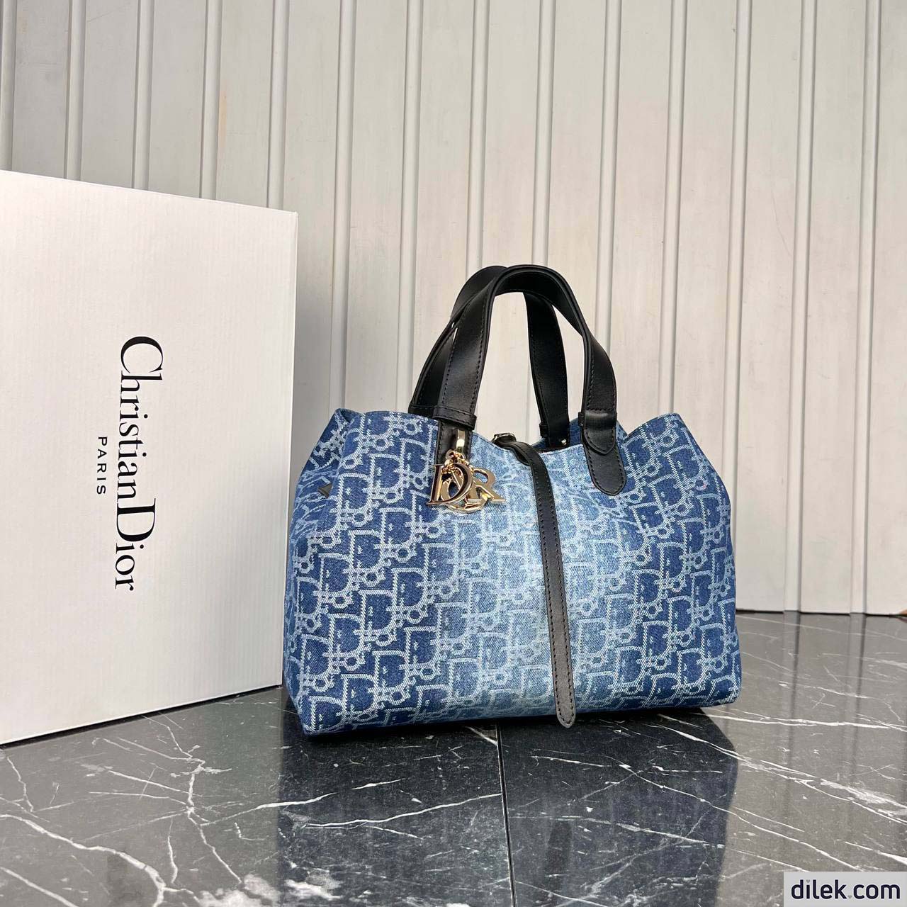 Dior Medium Toujours Bag Blue Denim