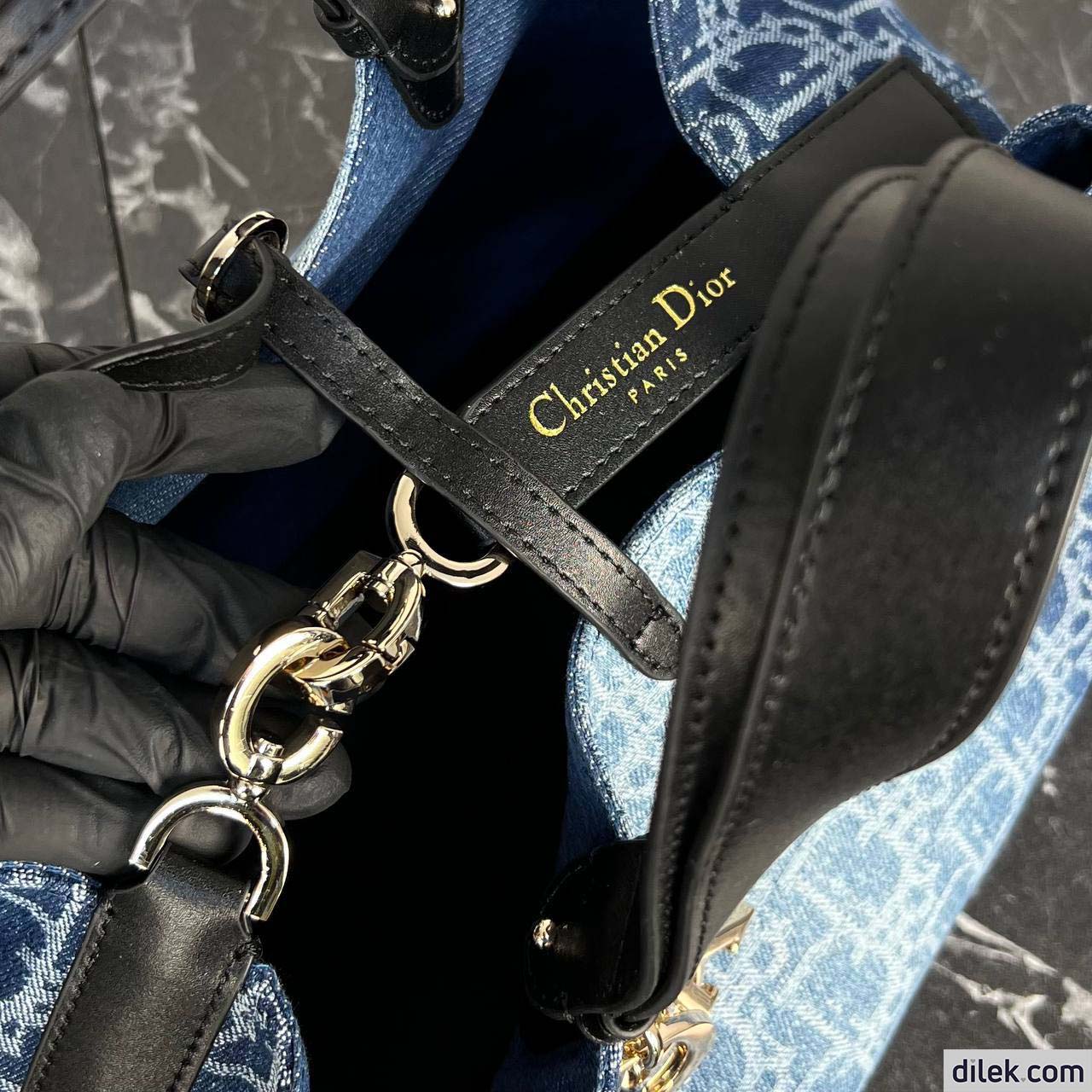Dior Medium Toujours Bag Blue Denim