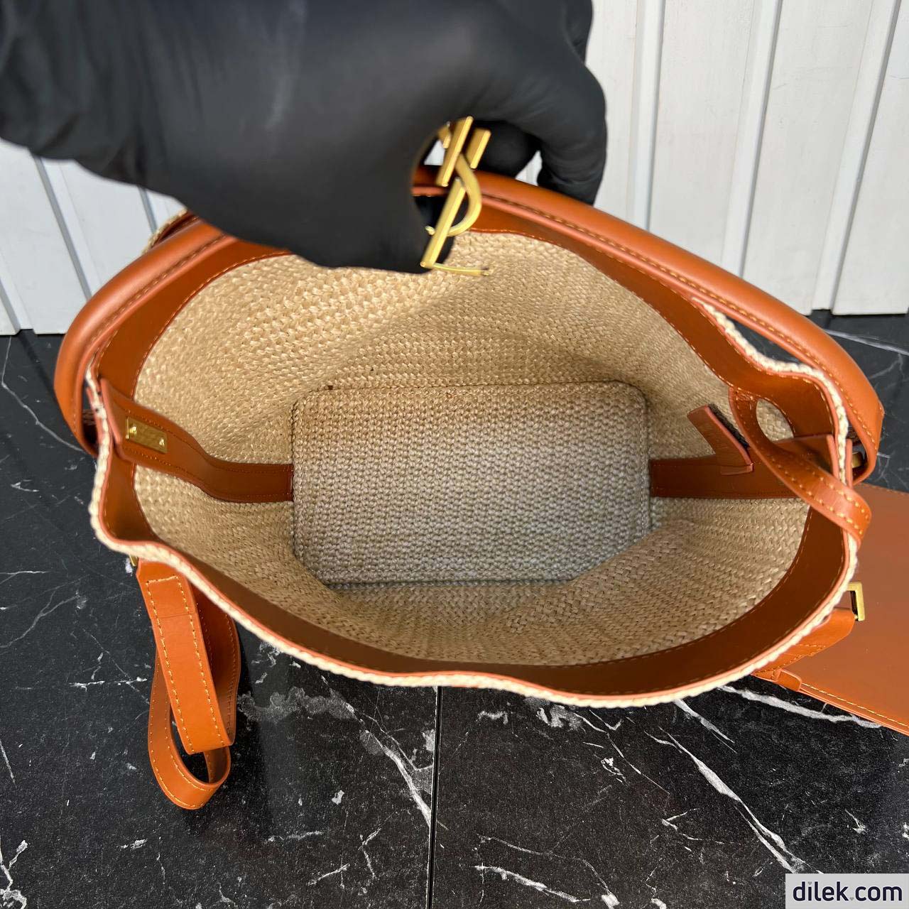 Saint Laurent Le 37 Raffia Bucket Bag