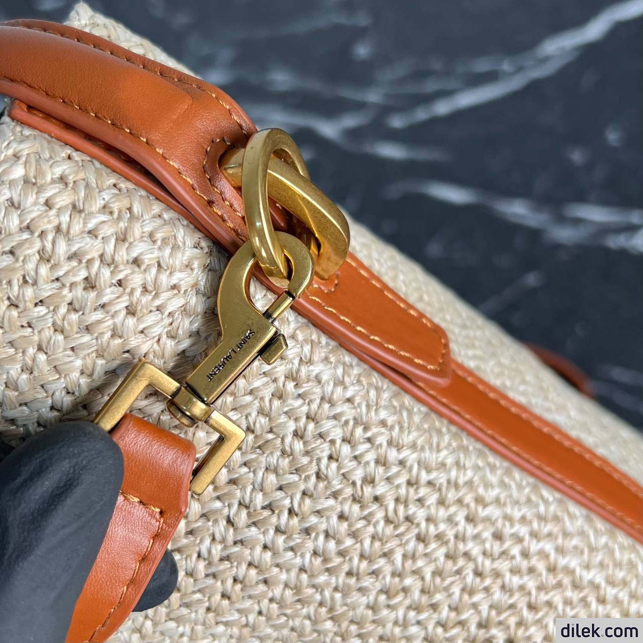 Saint Laurent Le 37 Raffia Bucket Bag