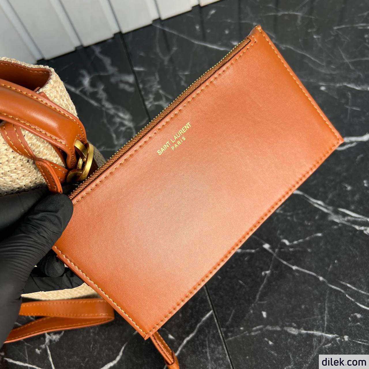 Saint Laurent Le 37 Raffia Bucket Bag