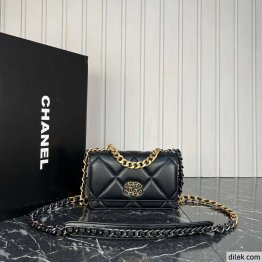 Chanel 19 Handbag WOC Black