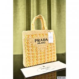 Prada Crochet Tote Bag with Wooden Beads