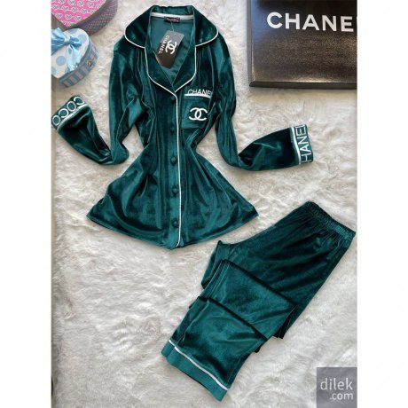 Chanel Women Velvet Pajamas