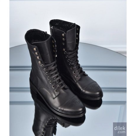 Chanel Lace-Up Boots