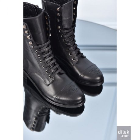 Chanel Lace-Up Boots