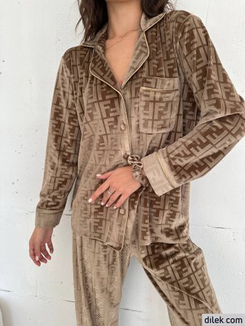 Fendi Women Velvet Pajamas