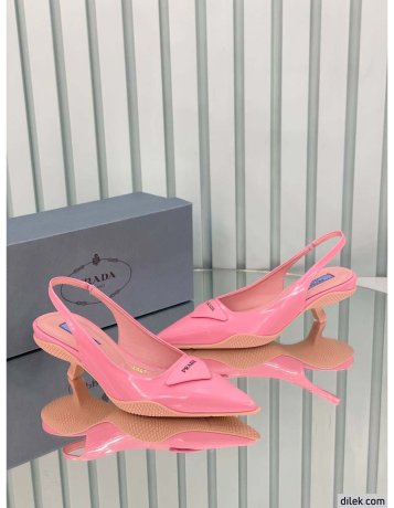 Prada Triangle Patch Slingback Pumps